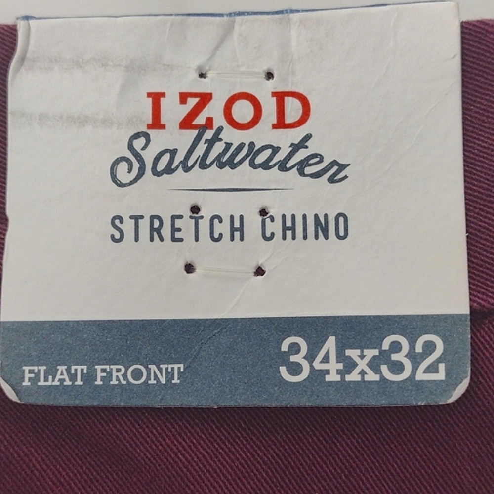 Izod Men's Saltwater Stretch Flat Front Chinos - Picture 7 of 12